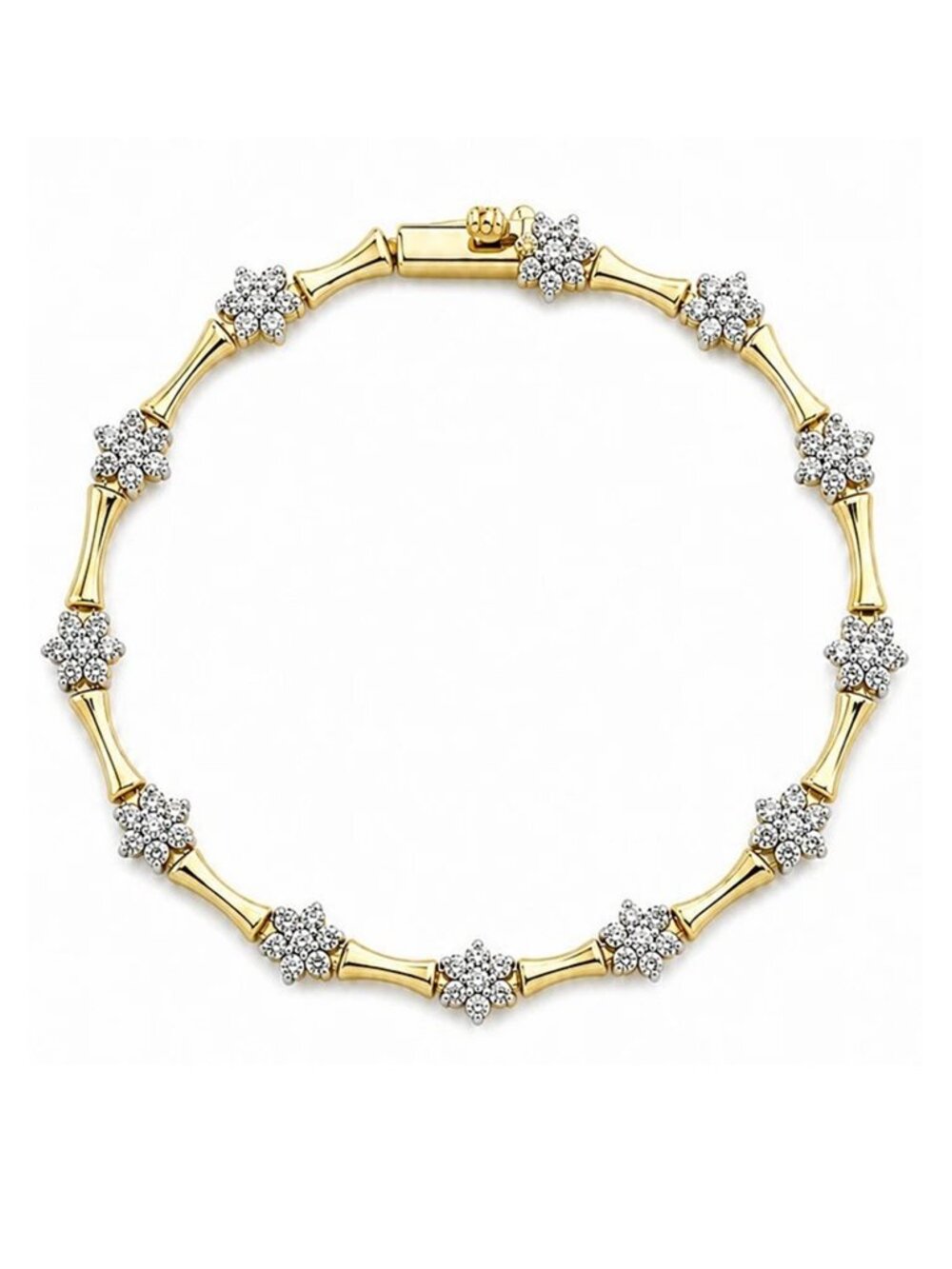 Genuine 0.77 Cts Diamond Tennis Bracelet 10k Yellow Gold